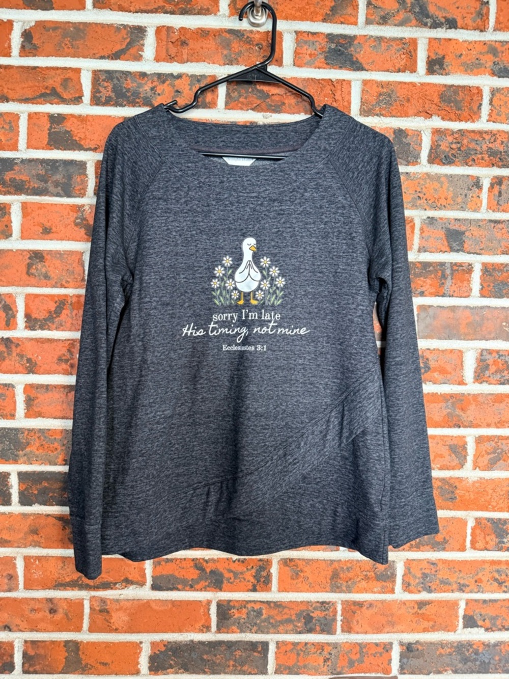 Christopher & Banks Gray Heather Knit Top (12)